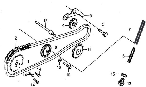 [DC00003-B1/B8] Piñon de Cadena de Distribución para Pitsterpro Classic  - STR 125 cc