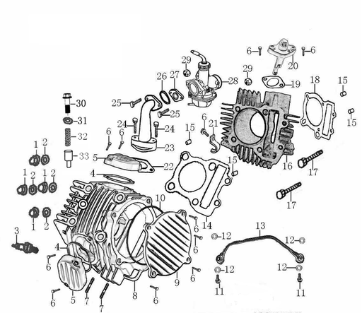 [DC0001-B1/3] Tapa Válvula Kit Pitsterpro / Kayo 150 - 160 cc