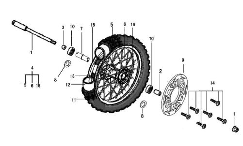 [DC00001-B1/47] Radio 17 de Aro Delantero o Trasero para Pitsterpro XTR 250 LC