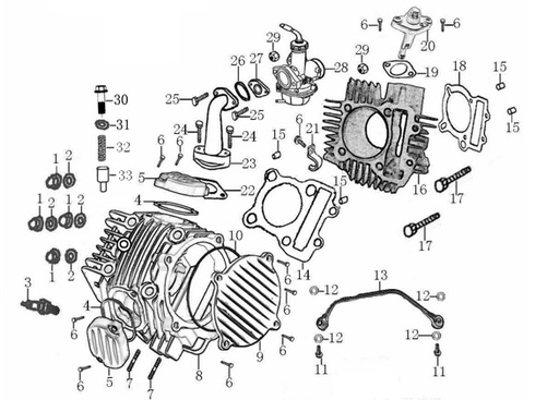 [DC00001-B1/16] Soporte de Manguera de Radiador para Pitsterpro X4 X4R / Kayo TT 160 Motard