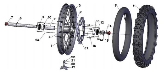 [WCC60023-B1/L8] Tornillo de Eje de Aro Delantero para Cobra CX 65