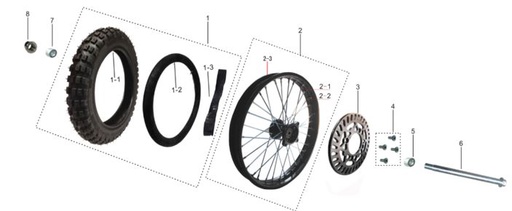 [401000002602-B2/B20] Aro 17 Delantero Completo Kayo TT