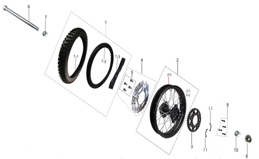 [402000-0030-02-B2] Aro 14 Completo para Kayo TT 125 140 160