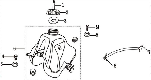 [805003000107-B1/18] Tapon de Tanque de Combustible para Kayo Motard (Aluminio)