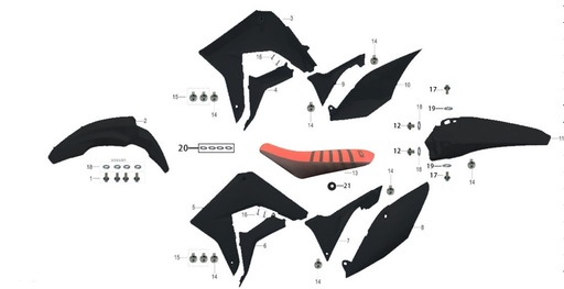 [801010-0017a20-B2/] Porta Numeros Lateral para Kayo T4 300 (Kit)