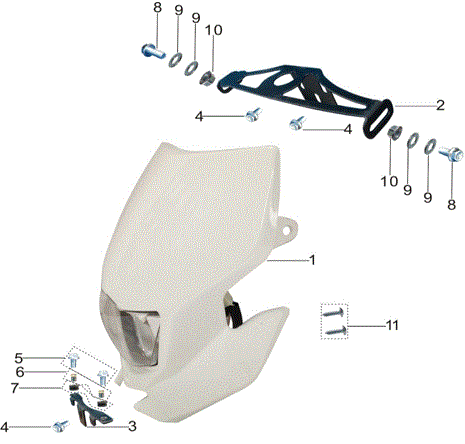 [3080001-0035-B2/] Foco de Luz Principal para Kayo K2 T2 T4 (Lupa)