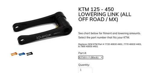 [KTM115-OF/P] Link Inferior de Compensador para KTM 1,5
